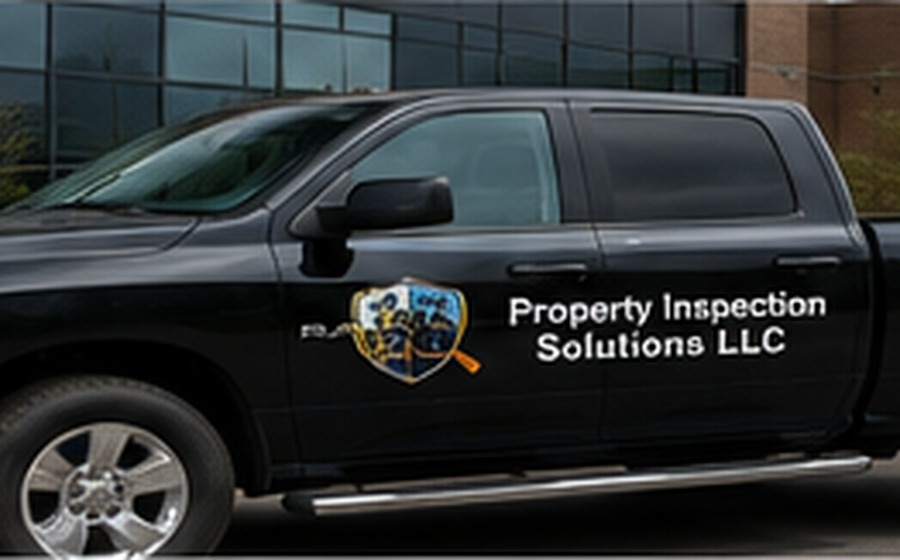 Commercial property services vehicle at a commercial building